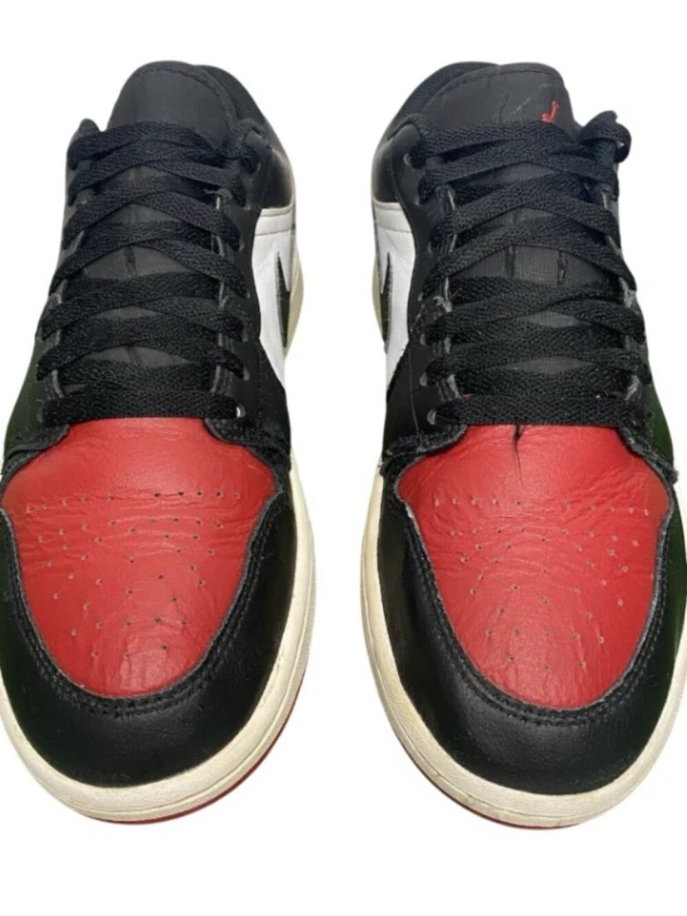 Nike Air Jordan 1 Low Retro Bred Toe 2.0 Mens Athletic Shoes Size 8 553558 161 - Picture 4 of 7